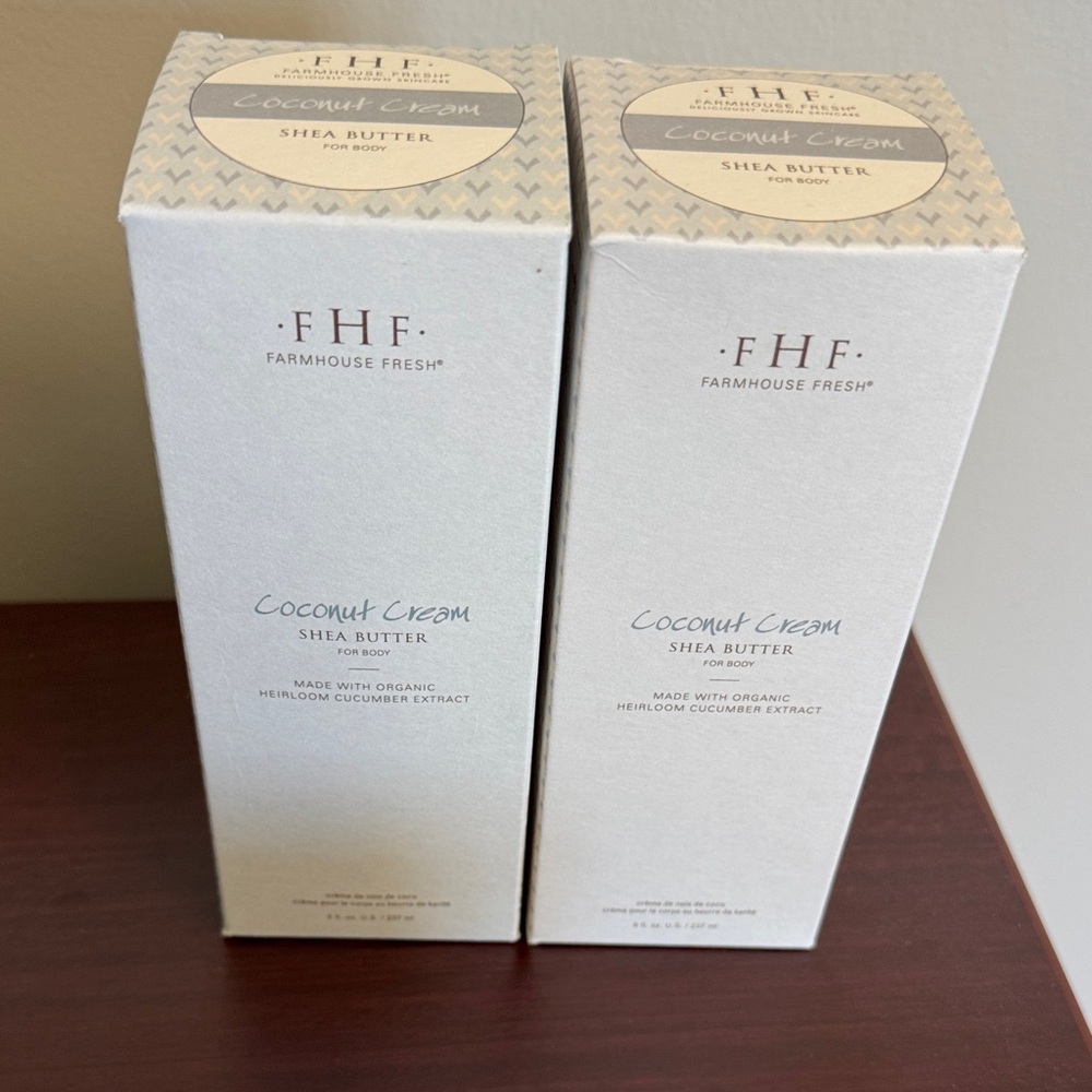 2 Brand New factory sealed Farmhouse Fresh Coconut Cream Shea Butter Body lotion